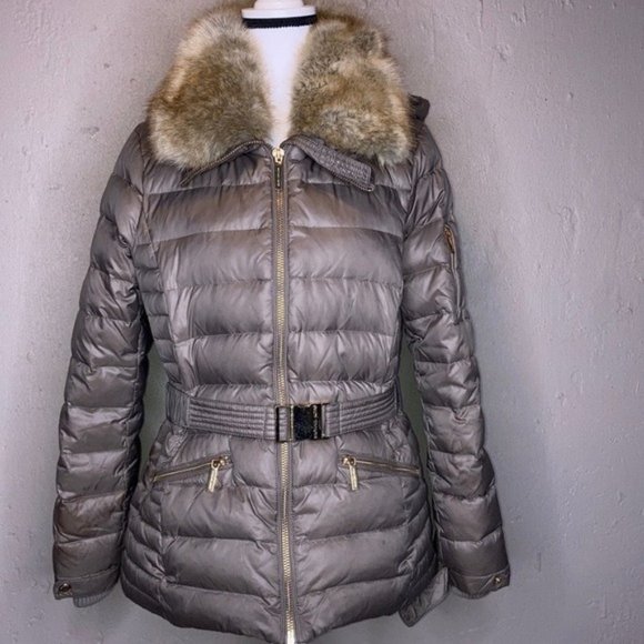 Michael Kors Jackets & Blazers - MIchael Kors Jacket Coat Sz M Fur Hood Brown